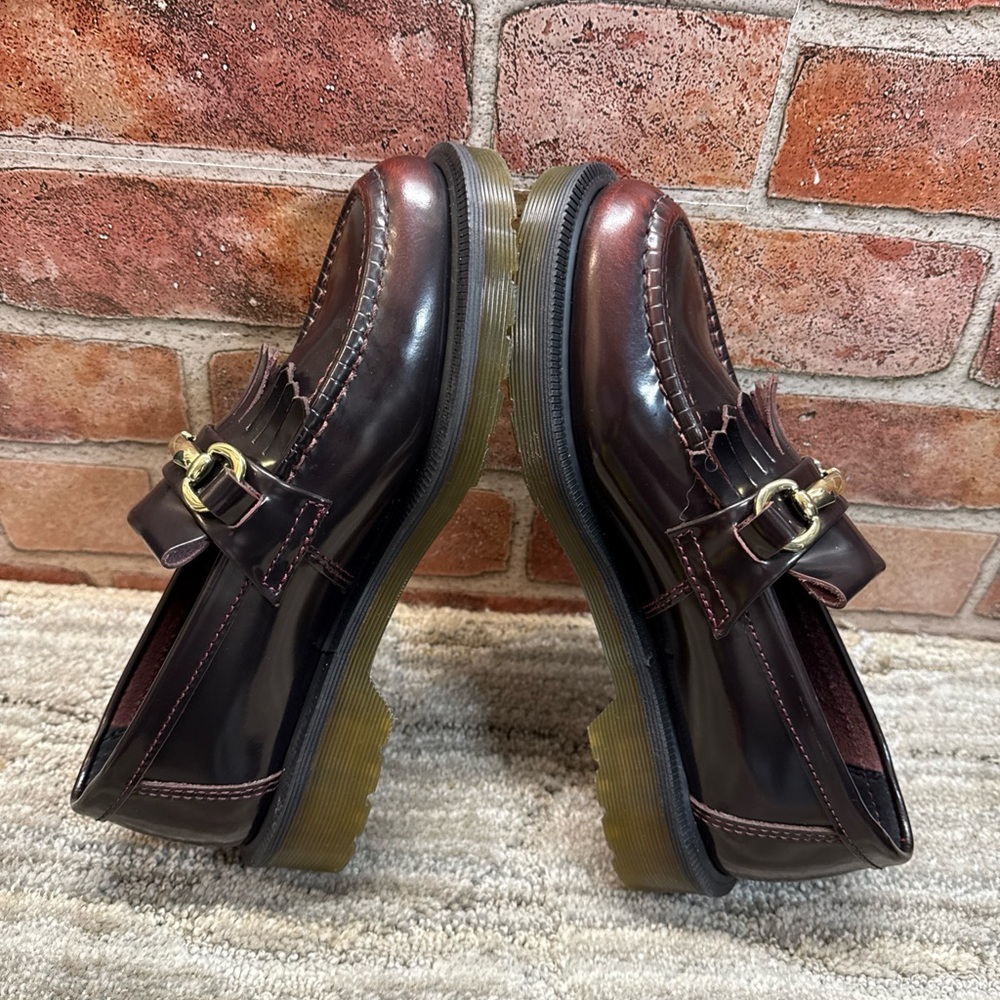 Dr martens Adrian snaffle leather cherry red loafers women Sz 7 - Picture 5 of 14